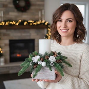 KENDEKOR természetes hatású karácsonyi asztaldísz � Téli elegancia - karácsony - karácsonyi lakásdekoráció - karácsonyi lakásdíszek - Meska.hu