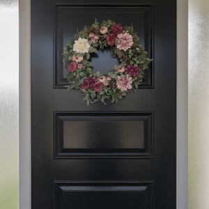 Nagyméretű lila elegáns ajtódísz � virágos dekoráció, romantikus színvilággal - otthon & életmód - dekoráció - ajtó- és ablak dekoráció - ajtódísz & kopogtató - Meska.hu