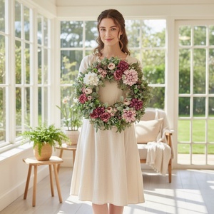 Nagyméretű lila elegáns ajtódísz � virágos dekoráció, romantikus színvilággal - otthon & életmód - dekoráció - ajtó- és ablak dekoráció - ajtódísz & kopogtató - Meska.hu