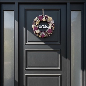 Lila virágos természetes nyári-tavaszi ajtódísz - otthon & életmód - dekoráció - ajtó- és ablak dekoráció - ajtódísz & kopogtató - Meska.hu