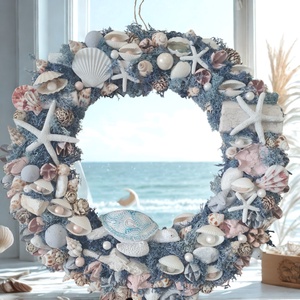 Tengerparti hangulatú ajtókopogtató / koszorú � kagylós, csillagos dísz - Meska.hu