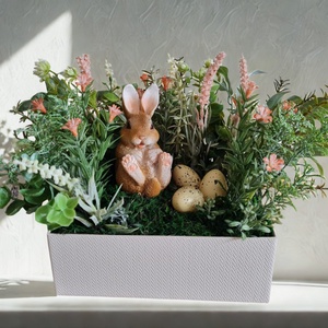 Húsvéti asztaldísz nyuszival � tavaszi kompozíció dobozban - otthon & életmód - dekoráció - asztal és polc dekoráció - asztaldísz - Meska.hu