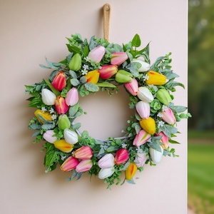 Tavaszi tulipános kézműves ajtódísz  - otthon & életmód - dekoráció - ajtó- és ablak dekoráció - ajtódísz & kopogtató - Meska.hu