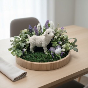 Bárányos asztaldísz fa tálcán � természetes hatású dekoráció, Otthon & Életmód, Dekoráció, Asztal és polc dekoráció, Asztaldísz, , MESKA