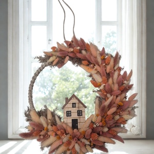 Szárazvirágos ajtódísz , Otthon & Életmód, Dekoráció, Ajtó- és ablak dekoráció, Ajtódísz & Kopogtató, , MESKA