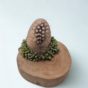 Tavaszi polcdísz tojással � natur dekoráció fa alapon - Meska.hu