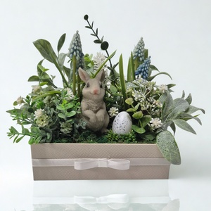 Letisztult húsvéti asztaldísz nyuszival � tavaszi KENDEKOR dekoráció dobozban - Meska.hu