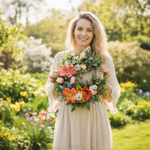 Színes virágos tavaszi koszorú - természetes hatású, élethű virágokkal - otthon & életmód - dekoráció - ajtó- és ablak dekoráció - ajtódísz & kopogtató - Meska.hu