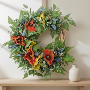 Tavaszi virágos koszorú - természetes hatású, élethű virágokkal, Otthon & Életmód, Dekoráció, Ajtó- és ablak dekoráció, Ajtódísz & Kopogtató, , MESKA