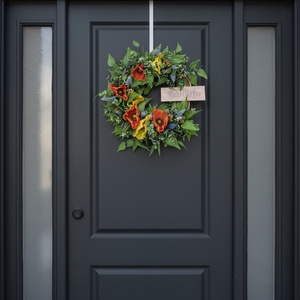 Tavaszi virágos koszorú - természetes hatású, élethű virágokkal - otthon & életmód - dekoráció - ajtó- és ablak dekoráció - ajtódísz & kopogtató - Meska.hu