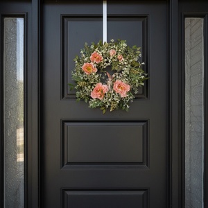 Virágos tavaszi koszorú - tündérrel, természetes hatású - otthon & életmód - dekoráció - ajtó- és ablak dekoráció - ajtódísz & kopogtató - Meska.hu