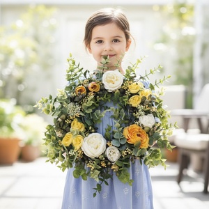 Sárga virágos elegáns ajtódísz � virágos dekoráció, romantikus színvilággal - Meska.hu