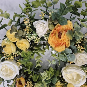 Sárga virágos elegáns ajtódísz � virágos dekoráció, romantikus színvilággal - otthon & életmód - dekoráció - ajtó- és ablak dekoráció - ajtódísz & kopogtató - Meska.hu