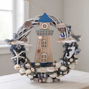 Tengerparti hangulatú ajtókopogtató / koszorú � kagylós, csillagos dísz - Meska.hu
