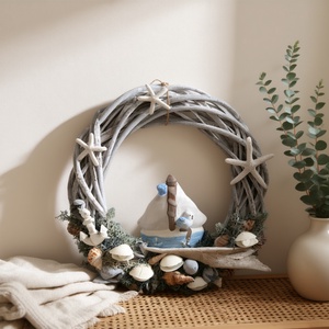 Tengerparti hangulatú ajtókopogtató / koszorú � kagylós, csillagos dísz - Meska.hu