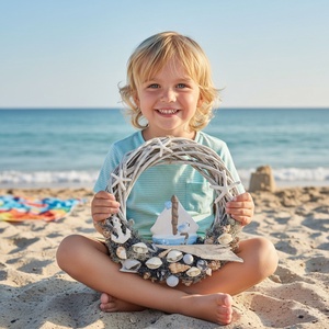 Tengerparti hangulatú ajtókopogtató / koszorú � kagylós, csillagos dísz - otthon & életmód - dekoráció - ajtó- és ablak dekoráció - ajtódísz & kopogtató - Meska.hu