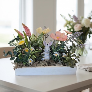 Húsvéti asztaldísz nyuszival � tavaszi KENDEKOR dekoráció dobozban - Meska.hu