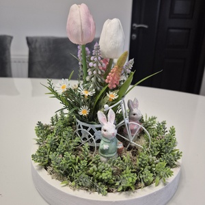 Húsvéti asztaldísz nyuszival � tavaszi KENDEKOR dekoráció dobozban - ünnepi díszek, dekorációk - húsvéti díszek és dekorációk - húsvéti asztaldíszek - Meska.hu