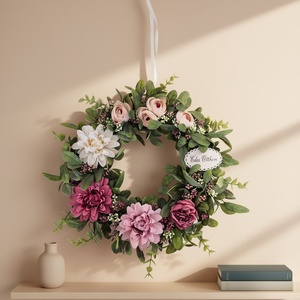 Virágos elegáns koszorú � virágos ajtódekoráció, romantikus színvilág - nagyméretű, Otthon & Életmód, Dekoráció, Ajtó- és ablak dekoráció, Ajtódísz & Kopogtató, , MESKA