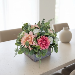 Virágos asztaldísz � elegáns KENDEKOR dekoráció fa dobozban - otthon & életmód - dekoráció - asztal és polc dekoráció - asztaldísz - Meska.hu