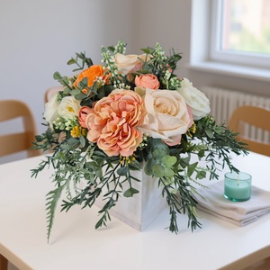 Virágos asztaldísz � elegáns KENDEKOR dekoráció fa dobozban - otthon & életmód - dekoráció - asztal és polc dekoráció - asztaldísz - Meska.hu