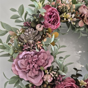 Virágos tavaszi koszorú - természetes hatású, élethű virágokkal - otthon & életmód - dekoráció - ajtó- és ablak dekoráció - ajtódísz & kopogtató - Meska.hu