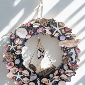 Tengerparti hangulatú ajtókopogtató / koszorú � kagylós, csillagos dísz - otthon & életmód - dekoráció - ajtó- és ablak dekoráció - ajtódísz & kopogtató - Meska.hu