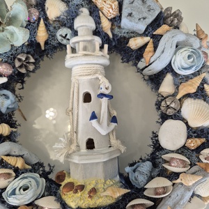 Tengerparti hangulatú ajtókopogtató / koszorú � kagylós, csillagos dísz - otthon & életmód - dekoráció - ajtó- és ablak dekoráció - ajtódísz & kopogtató - Meska.hu