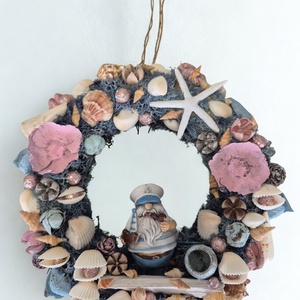 Tengerparti hangulatú ajtókopogtató / koszorú � kagylós, csillagos dísz - otthon & életmód - dekoráció - ajtó- és ablak dekoráció - ajtódísz & kopogtató - Meska.hu