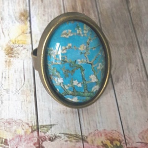 Akció -20 % Van Gogh virágai - üveglencsés gyűrű, , Ékszerkészítés, MESKA