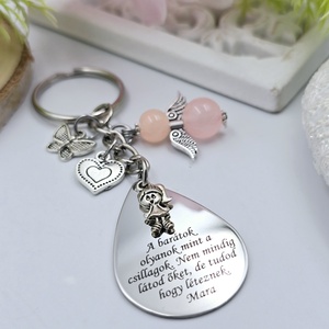 Gravírozott kulcstartó saját felirattal, charmokkal - táska & tok - kulcstartó & táskadísz - kulcstartó - Meska.hu