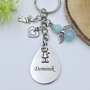 Gravírozott kulcstartó saját felirattal, charmokkal, Táska & Tok, Kulcstartó & Táskadísz, Kulcstartó, Gravírozás, pirográfia, Gyöngyfűzés, gyöngyhímzés, MESKA