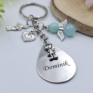 Gravírozott kulcstartó saját felirattal, charmokkal - táska & tok - kulcstartó & táskadísz - kulcstartó - Meska.hu