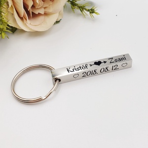 Gravírozott kulcstartó GPS koordinátákkal - Minden itt kezdődött... - táska & tok - kulcstartó & táskadísz - kulcstartó - Meska.hu