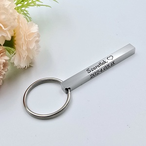 Gravírozott nemesacél kulcstartó - 4 oldal, 4 szó, Táska & Tok, Kulcstartó & Táskadísz, Kulcstartó, Gravírozás, pirográfia, MESKA