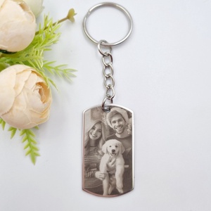 Saját fényképes gravírozott kulcstartó - téglalap medál lánccal, Táska & Tok, Kulcstartó & Táskadísz, Kulcstartó, Gravírozás, pirográfia, MESKA