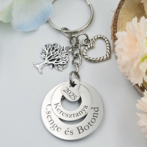 Gravírozott kulcstartó saját felirattal, charmokkal, Táska & Tok, Kulcstartó & Táskadísz, Kulcstartó, Gravírozás, pirográfia, MESKA