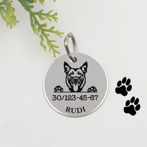 Belga juhászkutya biléta saját kutyád nevével, telefonszámmal, Otthon & Életmód, Kisállatoknak, Kutyáknak, Kutya biléta, Gravírozás, pirográfia, MESKA