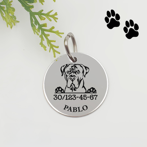 Cane corso kutyabiléta saját kutyád nevével, telefonszámmal, Otthon & Életmód, Kisállatoknak, Kutyáknak, Kutya biléta, Gravírozás, pirográfia, MESKA