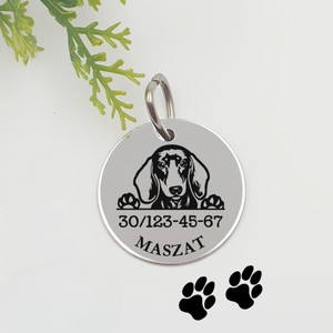 Tacskó kutyabiléta saját kutyád nevével, telefonszámmal - Meska.hu