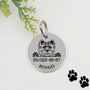 Westie kutyabiléta saját kutyád nevével, telefonszámmal - Meska.hu