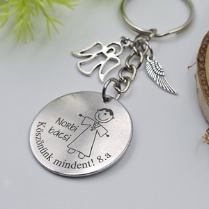Ajándék hittan tanárnak ballagásra, pedagógusnapra, tanév végére - Gravírozott grafikás ballagási kulcstartó 2_49. - táska & tok - kulcstartó & táskadísz - kulcstartó - Meska.hu