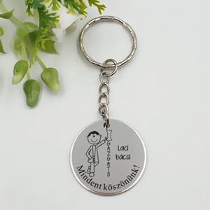 Ajándék iskolaigazgatónak ballagásra, pedagógusnapra, tanév végére - Gravírozott grafikás ballagási kulcstartó 1_69., Táska & Tok, Kulcstartó & Táskadísz, Kulcstartó, Gravírozás, pirográfia, MESKA