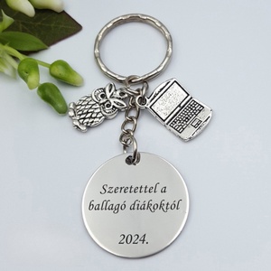 Ajándék informatikatanároknak ballagásra, pedagógusnapra, tanév végére - Gravírozott szöveges ballagási kulcstartó 1., Táska & Tok, Kulcstartó & Táskadísz, Kulcstartó, Gravírozás, pirográfia, MESKA