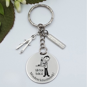 Ajándék matematikatanárnak ballagásra, pedagógusnapra, tanév végére - Gravírozott grafikás ballagási kulcstartó 1_20., Táska & Tok, Kulcstartó & Táskadísz, Kulcstartó, Gravírozás, pirográfia, MESKA