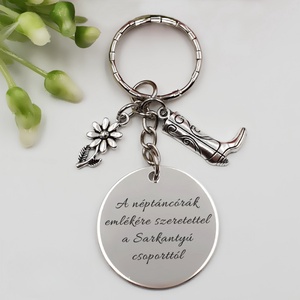 Ajándék néptánc tanároknak ballagásra, pedagógusnapra, tanév végére - Gravírozott szöveges ballagási kulcstartó 1., Táska & Tok, Kulcstartó & Táskadísz, Kulcstartó, Gravírozás, pirográfia, MESKA