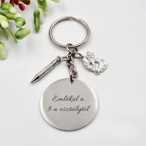 Ajándék rajztanároknak ballagásra, pedagógusnapra, tanév végére - Gravírozott szöveges ballagási kulcstartó 1., Táska & Tok, Kulcstartó & Táskadísz, Kulcstartó, Gravírozás, pirográfia, MESKA