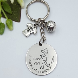 Ajándék testneveléstanárnőnek ballagásra, pedagógusnapra, tanév végére - Gravírozott grafikás ballagási kulcstartó 2_30., Táska & Tok, Kulcstartó & Táskadísz, Kulcstartó, Gravírozás, pirográfia, MESKA