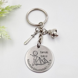 Ajándék történelemtanárnak ballagásra, pedagógusnapra, tanév végére - Gravírozott grafikás ballagási kulcstartó 5_47. - Meska.hu
