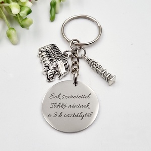 Ajándék angoltanároknak ballagásra, pedagógusnapra, tanév végére - Gravírozott szöveges ballagási kulcstartó 5., Táska & Tok, Kulcstartó & Táskadísz, Kulcstartó, Gravírozás, pirográfia, MESKA